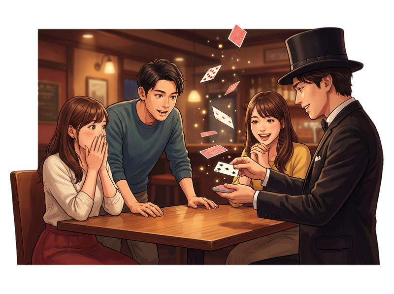 マジックを楽しむグループ